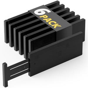 SpaceAid Bamboo Dresser Drawer Dividers 6 Pack, 4.65 High Adjustable 12.5-17 Drawer Organizers, Expandable Organization for Clothing, Clothes, Dressers, Black