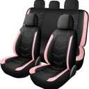 Pink Seat Covers,Breathable and Sport Seat Covers,Anti-Slip Universal Fit Car Seat Covers Full Set for Cars Sedans SUV and Truck(Full Seat,Black/Pink,N2)