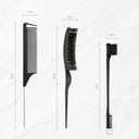 Boar Bristle Slick Back Brush for Smooth Flyaways, For fine to medium hair, Sleek Ponytail, Buns, Small Brush for Smoothing Edge Baby Hair Rat Tail Combs Parting Combs