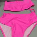 Pink Queen Women's Removable Strap Wrap Pad Cheeky High Waist Bikini Set Swimsuit Size M