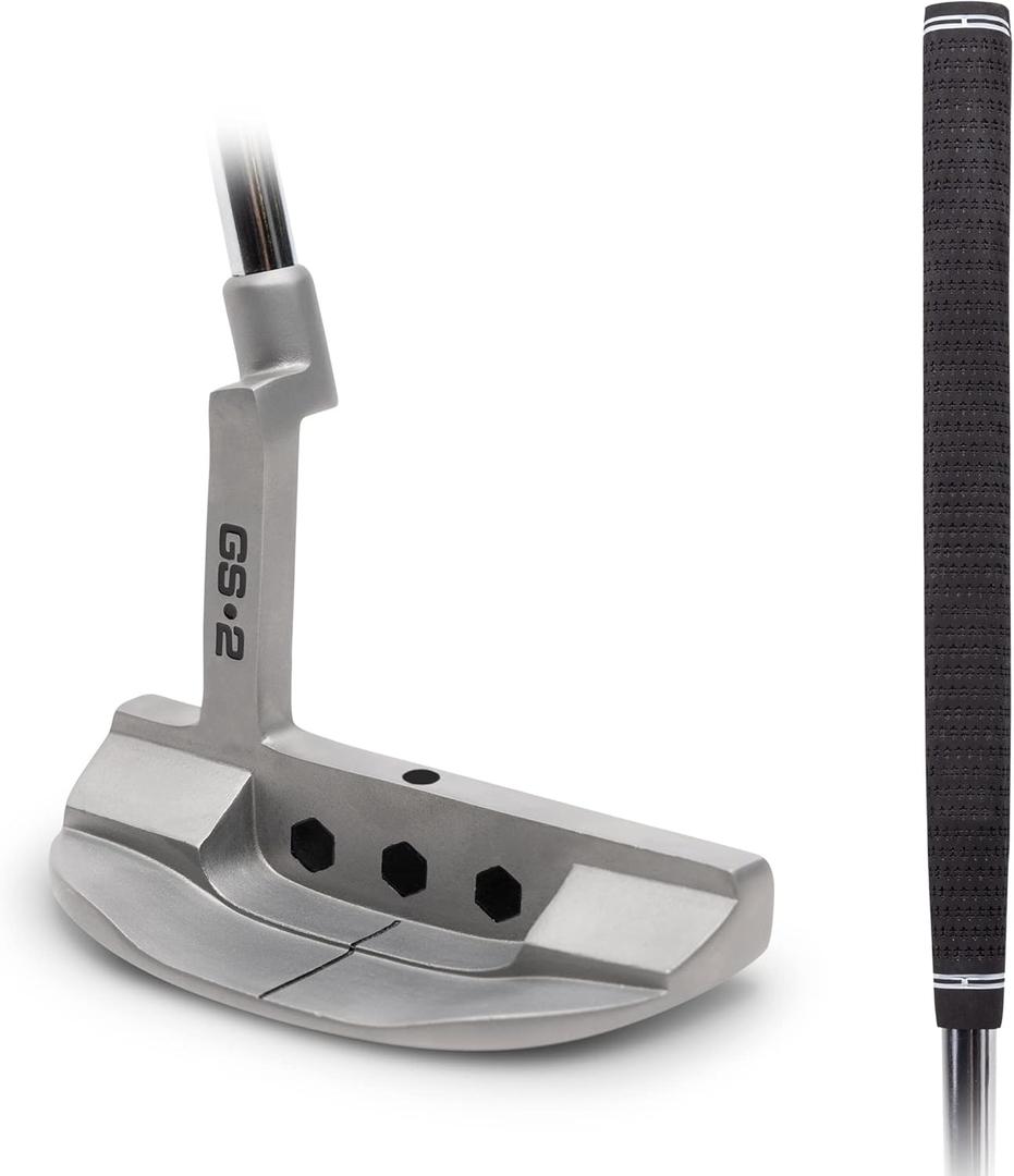 GoSports GS2 Tour Golf Putter  Choose Oversized Grip or Traditional Grip - 34 Right-Handed Mallet Putter with Milled Face