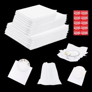 200Pcs Foam Pouches,3 Sizes Thick Cushion Foam Pouch with Foam Wrap Sheets for Moving,Shipping,Transportation,Safely Storage for Cushion Wrap for Packing Dishes,Glasses,Cups with 100 Fragile Stickers