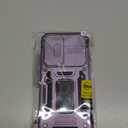 DEERLAMN Case for Samsung Galaxy S25 6.2-Inch with Slide Camera Cover+Screen Protector (1 Pack), Rotated Ring Kickstand Military Grade Shockproof Protective Cover-Deep Purple