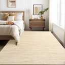 5x7 Washable Rugs Non Slip Minimalist Area Rug for Bedroom Soft Low Pile Solid Color Large Bedroom Throw Carpet Stain Resistant Classic Neutral Area Rug Plain Boho Rugs for Kitchen Nursery, Beige
