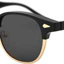 Onrtry Classic Polarized Sunglasses for Men Women Semi-Rimless Frame Sun Glasses Fashion Retro Designer Shades