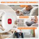 Life Alert Systems for Seniors No Monthly Fee App-Controlled, Medical Alert Systems for Seniors with 1Waterproof Wrist 2 Call Button 1 Receiver and1-6 LED Number Display (Only Supports 2.4GHz Wi-Fi)