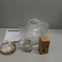 Bagood Gold Semi Flush Mount Ceiling Light Fixture Vintage Ceiling Light Fixture Farmhouse Globe Glass Mid Century Textured Glass Hallway Fixture for Bathroom Entryway (Bulb Incl.)