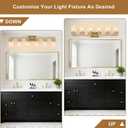 IZORRO Modern Bathroom Light Fixtures, 6 Light Gold Vanity Lights, Bathroom Lightig Fixtures Over Mirror with Clear Glass for Living Room Cabinet
