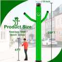 Sky Waving Inflatable Tube Man Only,20 ft Wacky Tube Guy,Replacement Blow Up Tube Men for Opening Activities,Inflatable Outdoor Holiday Yard Decorations Green (No Blower)