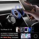 2 x K007 Upgraded Vacuum Magnetic Car Holder : 360 Reinforced 97LBS Ultra Suction Cup Phone Mount for MagSafe Cell Phone Holders for Mirror for iPhone 17 Pro Max 16 15 14 13 12 Air Plus for Android Black