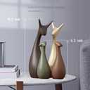 Ceramic Deer Family Statue Sculpture Mom Dad and Baby Animal Art Porcelain Figurine Home Decor Decorations for Living Room Book Shelf Cabinet Office Table Desk Top Ornament (A2, Four)