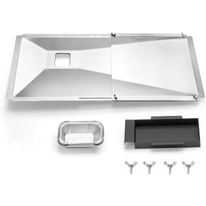 Adjustable Grease Tray with Catch Pan for Nexgrill, Charbroil, Dynaglo, Kenmore & Expert Grill Fits 3/4/5-Burner Gas Grills, Heavy-Duty Aluminum Drip Pan with Catch Design