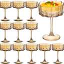 Vintage Champagne Coupes Glass Cute Martini Cocktail Glasses,13oz Crystal Martini Wine Glasses Set Of 12 Elegant Flower -Shaped Goblet Drinking Champagne Dessert Yogurt Ice Cream Glassware Cups Amber
