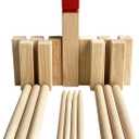 Kubb Game Set - Hardwood Viking Games - KUBB Throwing Outdoor Games (Kubb Red, 5 x 5 x 30cm -King)
