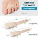 Kimihome Hammer Toe Corrector for Women & Men - Reusable Fabric Broken Toe Wraps - Hammertoe Straightener - Toe Splints for Bent, Curled, Crooked, Claw Toes (4 Large + 4 Small, Beige)