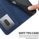 Wallet Case for Samsung Galaxy S24 Ultra, Galaxy S24 Ultra Case with Card Holder Leather Flip Case with Kickstand Magnetic Protection Compatible with Samsung Galaxy S24 Ultra Smile Blue