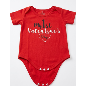 My 1st Valentine Day Newborn Baby Boys Bodysuits Girls Unisex Cute Funny Infant Romper, Size 80