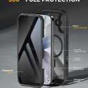 Miracase Magnetic for iPhone 17 Case with Privacy Screen Protector [Compatible with MagSafe],Full Camera Protection and Full Body Shockproof Bumper 17 Phone Cover 6.3", Black