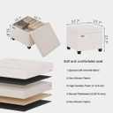 ABHENG Chenille Cover Steel Frame Ottoman with 48L Storage,17.7" x 17.7" x 17.7" Square Linen Storage Ottoman Stool Cube with Legs,for Dorm Livingroom White UASND641W