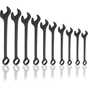 Neiko 03129A Jumbo Combination Wrench Set, 10-Piece Open-End Wrench Set, SAE Sizes 1 5/16 Inches to 2 Inches for Large Vehicles, Black Oxide Finish