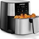 Chefman Air Fryer 8 Qt | TurboFry 4-in-1 with 450F Hi-Fry Option for Crispier Results | Bake, Dehydrate, Frozen | XL Nonstick Dishwasher-Safe Basket | Stainless Steel