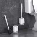 Lefree Toilet Brush and Holder Set, Silicone Brush with Ventilated Holder, Toilet Brush Set for Bathroom, Floor Standing & Wall Mounted Toilet Scrubber Without Drilling