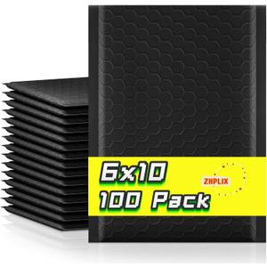 Black Bubble Mailers 6x10 Inch 100 Pack Usable Size 6x9 Waterproof Shipping Bags,Opaque Padded Envelopes Cushioning Padded Mailers for Shipping, Mailing,Small Business Supplies.