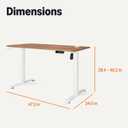 Amazon Basics Electric Standing Desk, Height Adjustable Home Office Desk with Quiet Motor and Multiple Presets, White/Oak Effect, 47" x 24" x28"-45.7''