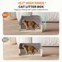 Stainless Steel Cat Litter Box with Scoop, Metal Litter Box High Sided, Cat Litter Box Enclosure, XL Extra Large High-Sided Litter Boxs (Anti-Urine Leakage, Include Scoop) (Grey)