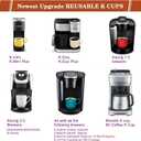 Reusable K Cups for K-Mini/K-Duo/K-Express, 2 Pack K Cup Reusable Coffee Pods for K-eurig, BPA Free Refillable Single K Cups for K-eurig 1.0 & 2.0 Series