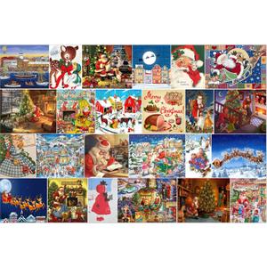 Christmas 1000 Piece Jigsaw Puzzle for Adults - Multi-Scene Festive Designs Collection, 27.5x19.5 Inch Xmas Gift & Wall Decor