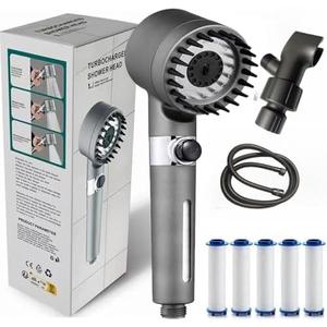 Ion Drops Shower Head, 2025 NEW Filtered Showerhead, Filtered Shower with Handheld, Djustable Settings with Hose