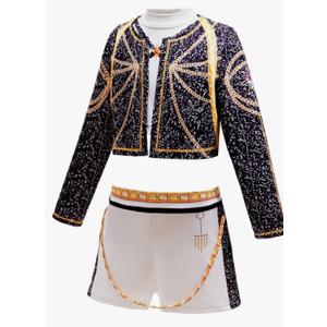 WOPLAY Girls Singer Costume Kids Costumes Outfit Anime Suits Movie Idol Teens Costumes for Birthday Stage Performance 9-10Y