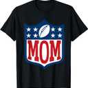 Mom American Football Happy Birthday Family Matching Retro T-Shirt, M