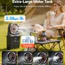 VEVOR Misting Fan, More than 2700RPM Motor Mister Fan, Mister Cooling Fans with 2.38 gal Water Tank, 10000mAh Battery, 4-Speed Wind & 5 Lighting Modes, Water Cooling Fans for Indoor, Outdoor, Patio