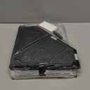 Corner Bread Box for Kitchen Counter, Bamboo Wood Large Capacity Bread Storage Bin with Acrylic Wavy Door Panel (Black, Extra Large)