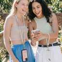 Crystal Phone Lanyard Crossbody and Wrist Strap Set, Rhinestone Women Anti-Lost Crossbody Phones Straps, Cell Phones Lanyards and Phone Charm for All iPhone/iPhone 17 Pro Max, Dazzling White