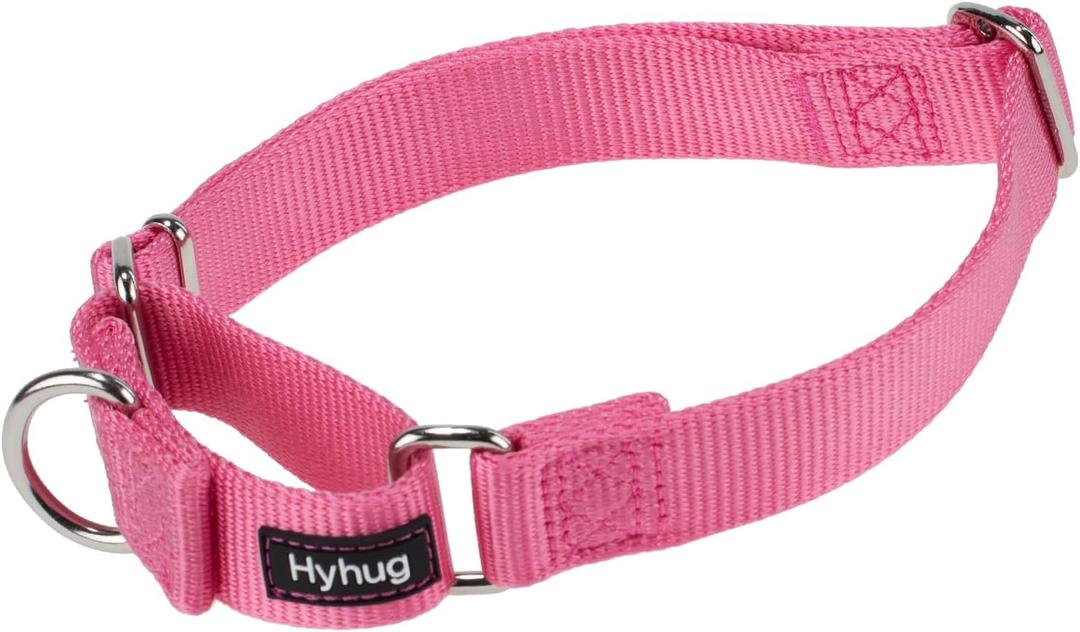 Hyhug Martingale Collar for Dogs Large Pink |Escape - Proof Heavy Duty Nylon Durable No Pull, Ideal for Training & Daily Walks, M, Candy Pink