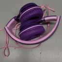 AILIHEN C8 Girls Headphones, On-Ear Headphones Wired with Microphone and Volume Control Foldable Corded Stereo 3.5mm Headset for Girls School Chromebook Laptop Computer PC Tablets Travel (Purple Pink) (Medium)