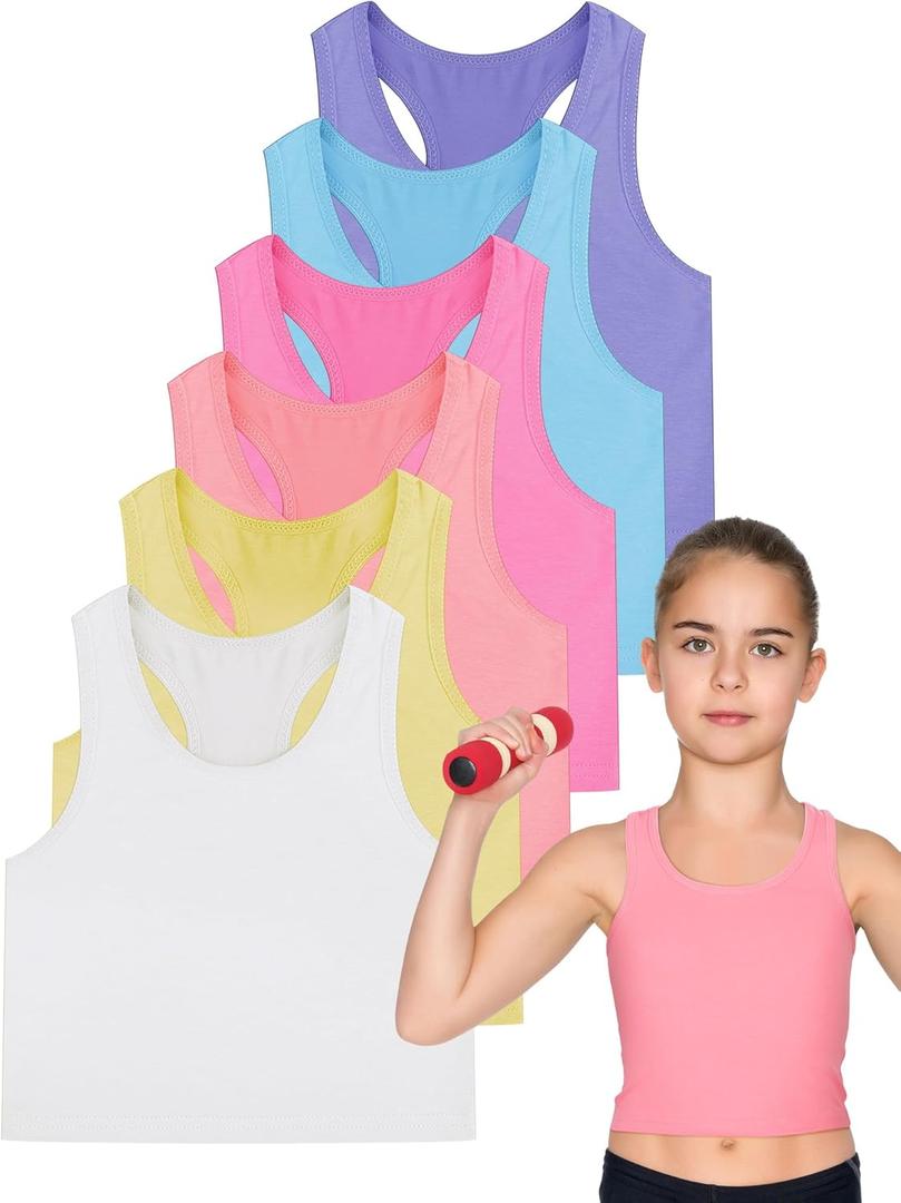 Geyoga 6 Pieces Girls Dance Tank Top Racerback Crop Top Sleeveless Dance Outfit for Ballet Hip hop Athletic wear (3-4T, Light Color) Geyoga 6 Pieces Girls Dance Tank Top Racerback Crop Top Sleeveless Dance Outfit for Ballet Hip hop Athletic wear (3-4T, Light Color)