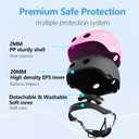 Kids Bike Helmet Set,CPSC Certified with Knee Elbow Wrist Pads Guards,Toddler Adjustable Blue Helmet for Ages 2-14 Girl Child,Sports Protective Gear Set for Bicycle Skate Scooter Rollerblading