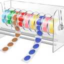 Sticker Dispenser,Label Dispenser,Sticker Holder Organizer,Sticker Roll Dispenser,Adjustable 9 Disks Acrylic Lable Roll Holder Organizer, Label Stand for Holding Tape Sticker Label Office and Home