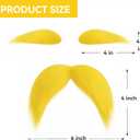 ZLIXING Yellow Fake Mustache and Eyebrows for Costume Accessories Kids Adult Men Women Party Favor