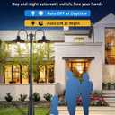 Dusk to Dawn Outdoor Lamp Post Light 2-Head, Outdoor Post Light Street Light Post for Outside with Sensor, Waterproof Black Farmhouse Pole Lighting Fixture for Backyard Garden Patio Driveway