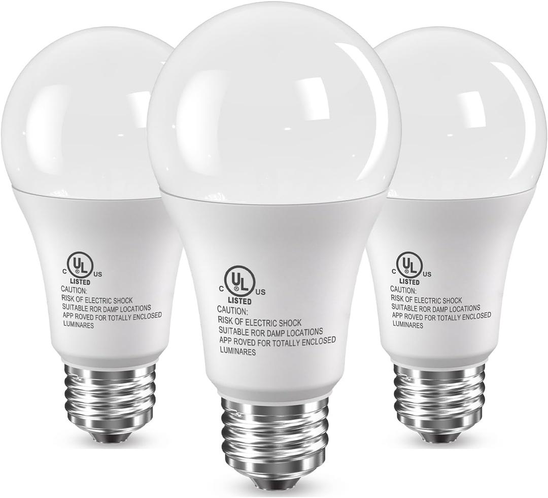 TJOY LED Light Bulbs, 100 Watt Equivalent A19, 5000K Daylight LED Bulbs, 15W Bright White Light Bulbs, Energy Saving Light Bulb with E26 Standard Base, 1500 Lumens Non Dimmable Lamp Bulb, 3 Pack