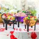 3PCS Halloween Candy Bowl 10 Inch Large Halloween Candy Basket Plastic Trick or Treat Bowls Big Candies Bowl with Holder Trick or Treat Decorations Bowls for Party Serving Candies Holder (Black)