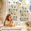 Countewol Privacy Window Films Stain Glass Cling No Glue Anti-UV Window Sticker for Bathroom Bedroom Living Room(Forest Rainbow 70.86" L*30.7" W)