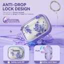 Inesore for AirPods Pro 3 Case 2025 with Lock, for Women Girly Floral Clear Case Compatible with Apple Airpods Pro 3rd Generation Cover, with Phone Stand,Keychain & Cleaner Kit -Purple Flower