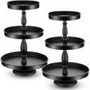 Maxdot 2 Pcs 3 Tier Cupcake Stand Holder, Round Cupcake Stand Serving Tray, Metal Tiered Tray Pastry Dessert Cake Tower Display Stand for Baby Shower Tea Party, Wedding and Birthday (Black)