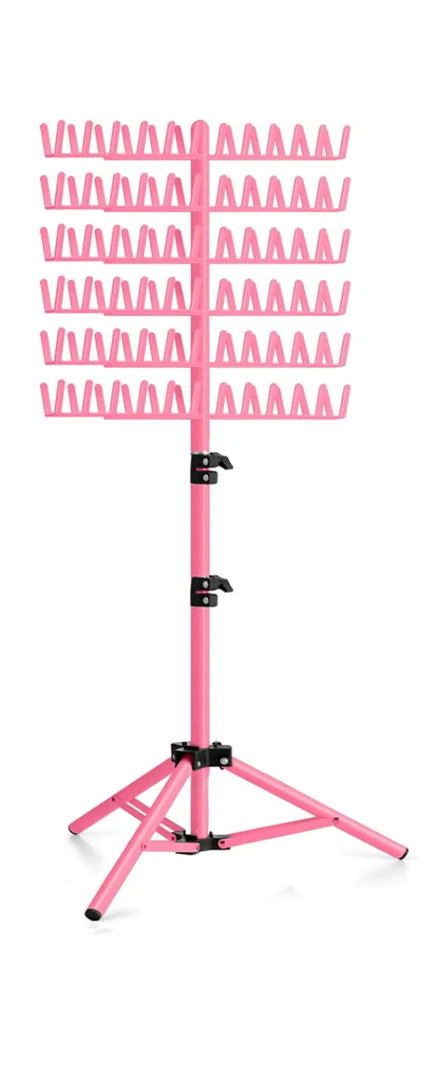 JANMPASK Braiding Hair Rack Height Adjustable 144 Pegs Braiding Rack Hair Extension Holder with Hair Braid Tools, Easy to Assemble (pink)